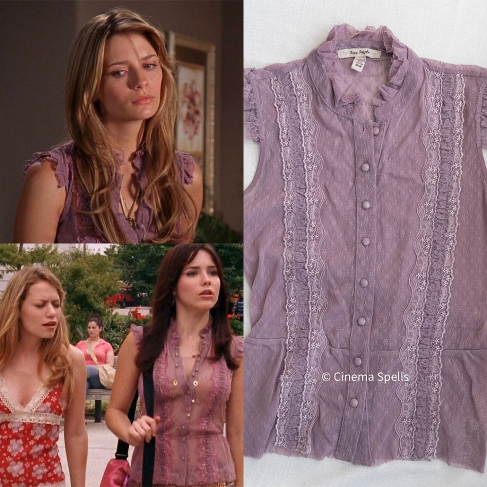 ☀️2000s Lavender Lacy Blouse ASO Marissa Cooper The OC & Brooke Davies OTH US M